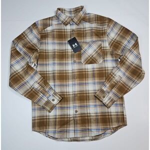 Under Armour Mens Brown Plaid Expanse‎ Flannel Shirt Size Large NWT